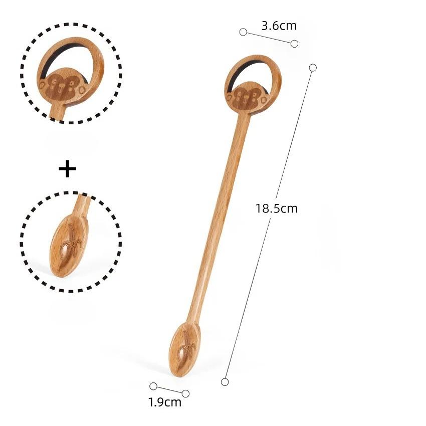 Creative Cartoon Animal Stirring Spoon, Lemon Leaf, Internet-famous Wooden Spoon, Nordic-style Ins Souvenir, Japanese and Korean Coffee Spoon
