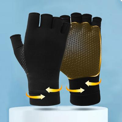 Durable And Safe 1 Pair Elastic Compression Gloves Wrist Support Hand Pain Fingerless Computer Typing Gloves For Carpal Tunnel