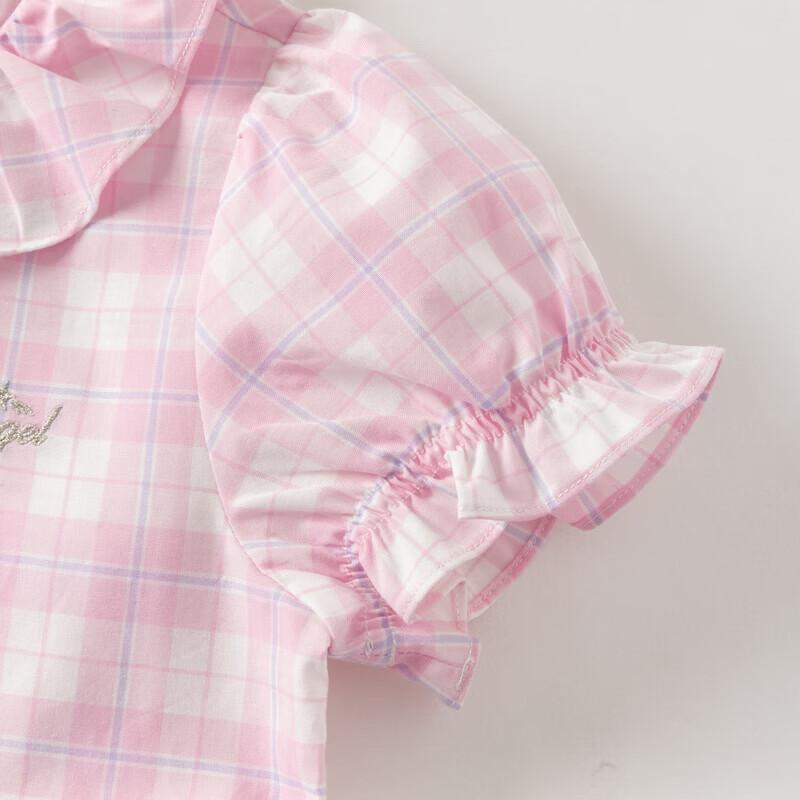 Dave & Bella Girls' Cotton Plaid Princess Dress
