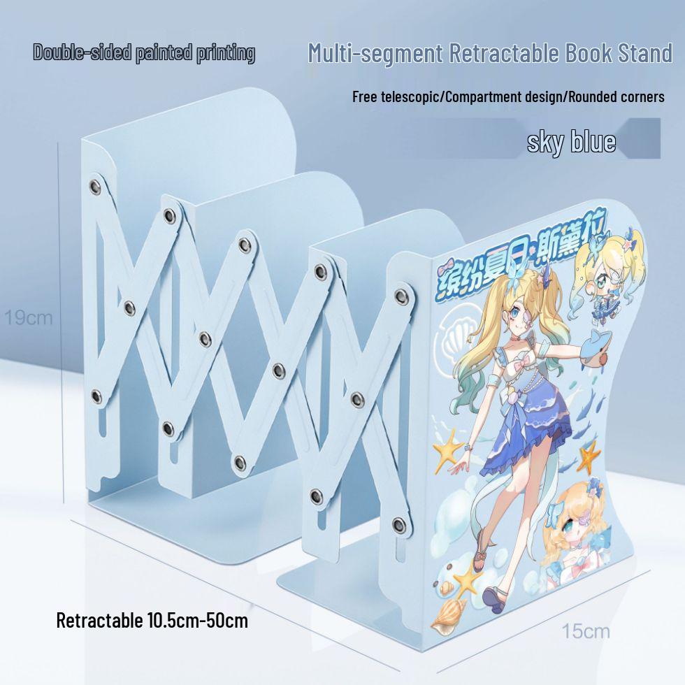 Stella s Night Desktop Organizer: Matte Retractable Book Stand & Clip, Foldable Bookshelf for Students. Thickened Metal Retractable Bookshelf