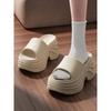 Solid Color EVA Platform Slippers Women Thick Sole Non Slip Beach Slides Sandals Lady Summer Soft Sole Wedge Heel