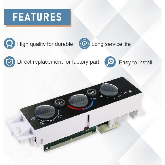 A/C Heater Control Panel Climate Control Module Without Rear Window Defogger Switch For 1996-2000 Chevy GMC C1500 C2500 C3500 K1500 K2500 K3500