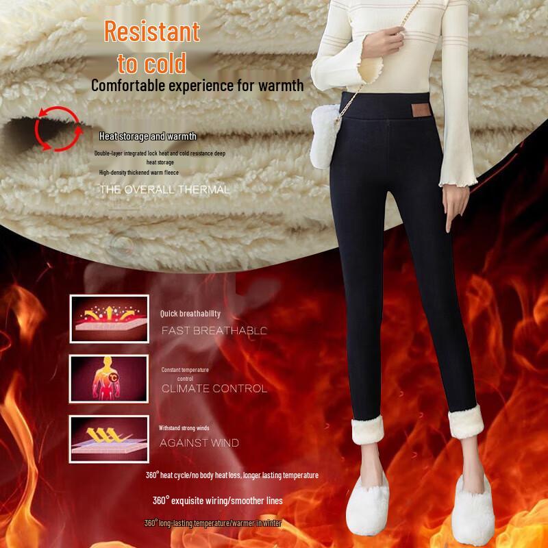 Langsha Women's Extra Thick Lamb Velvet Thermal Leggings