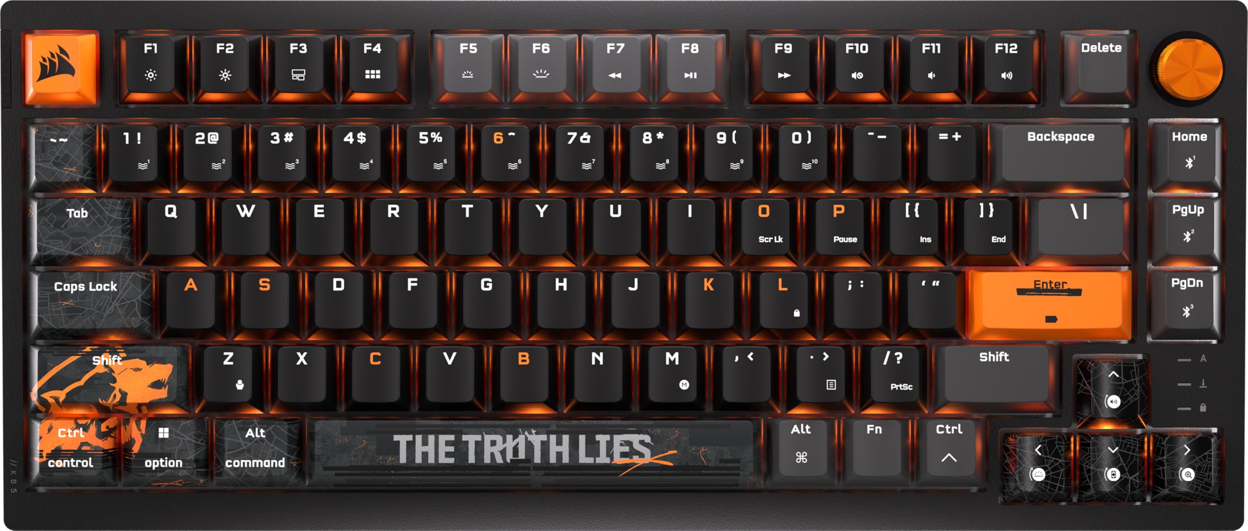 

CORSAIR K65 Call of Black Ops 6 Special Edition Бездротова ігрова клавіатура Клавіатура 81 клавіша Власні лінійні перемикачі CORSAIR Red PBT ковпачки клавіш Гаряча заміна