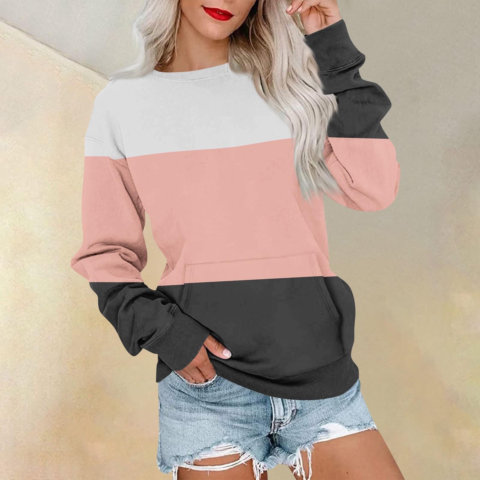 Женская модная повседневная блузка с длинным рукавом и круглым вырезом — фото 11