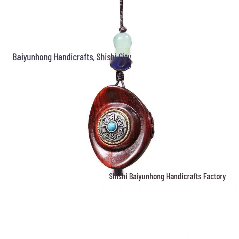Golden Wood Lucky Money Bag Hanging Ornament - Keychain & Car Pendant Decor