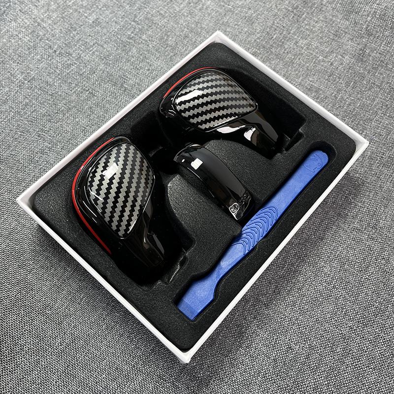Carbon Fiber Texture DSG Schaltknauf Getriebe Seitenabdeckung DSG Emblem für VW Golf 6 Golf 7 R GTI Passat B7 B8 CC R20 Jetta MK6