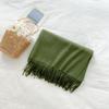 Mary 300g imitation cashmere tassel scarf women's winter solid color thickened warm shawl Japanese scarf