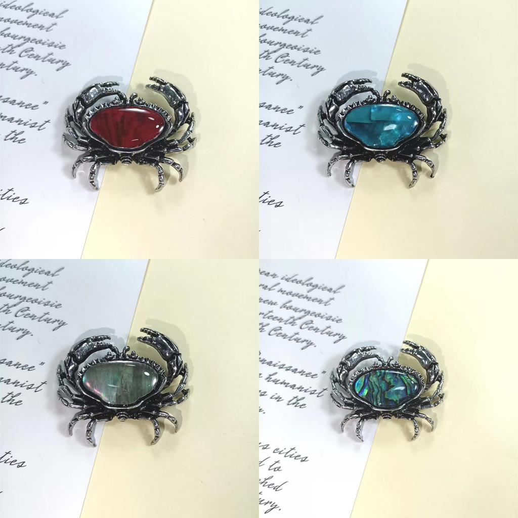 Shell Crab Brooch Pin With Electroplated Finish For Fashionable Office Wear