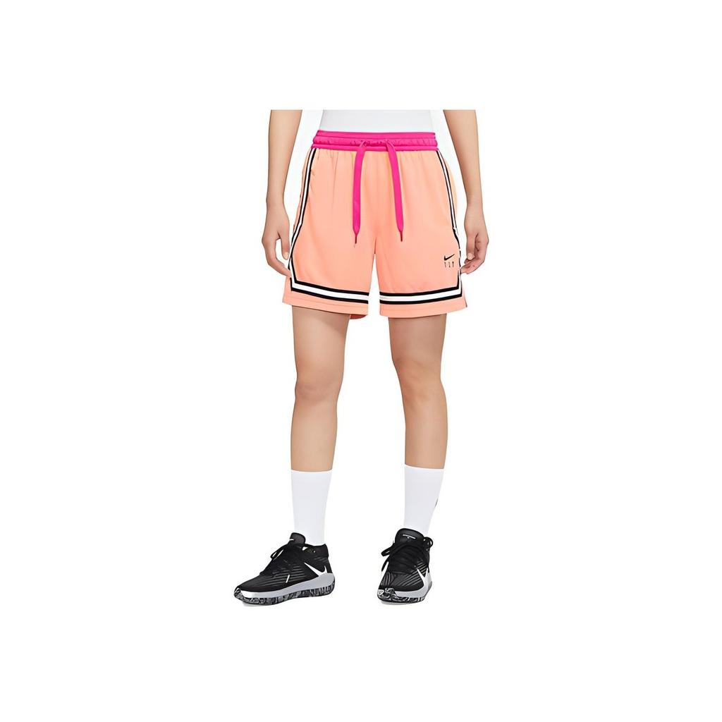 Nike Fly Crossover Embroidered Logo Colorblock Drawstring Sports Shorts Women Bottoms Pink DH7326-824