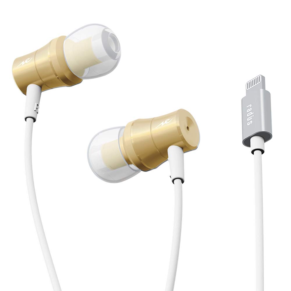 

radius Gold Microphone Lightning HP-NEL21N In-Ear Earphones, (Remote Control, Compatible, Connector) золотий