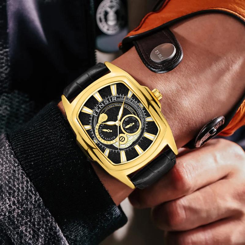 Men's Punk Watch Luminous Calendar Faux Leather Strap Quartz Watch Students Father's Day Gifts