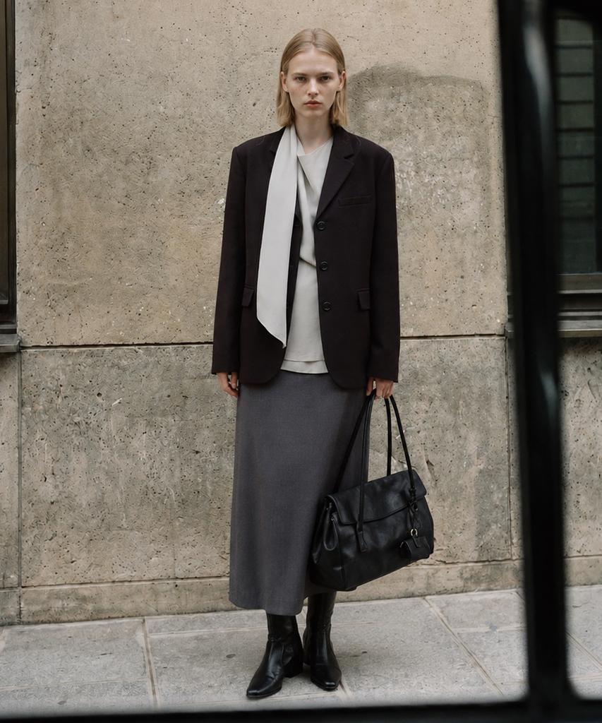 ARTID Wool Belted Single Jacket_Black