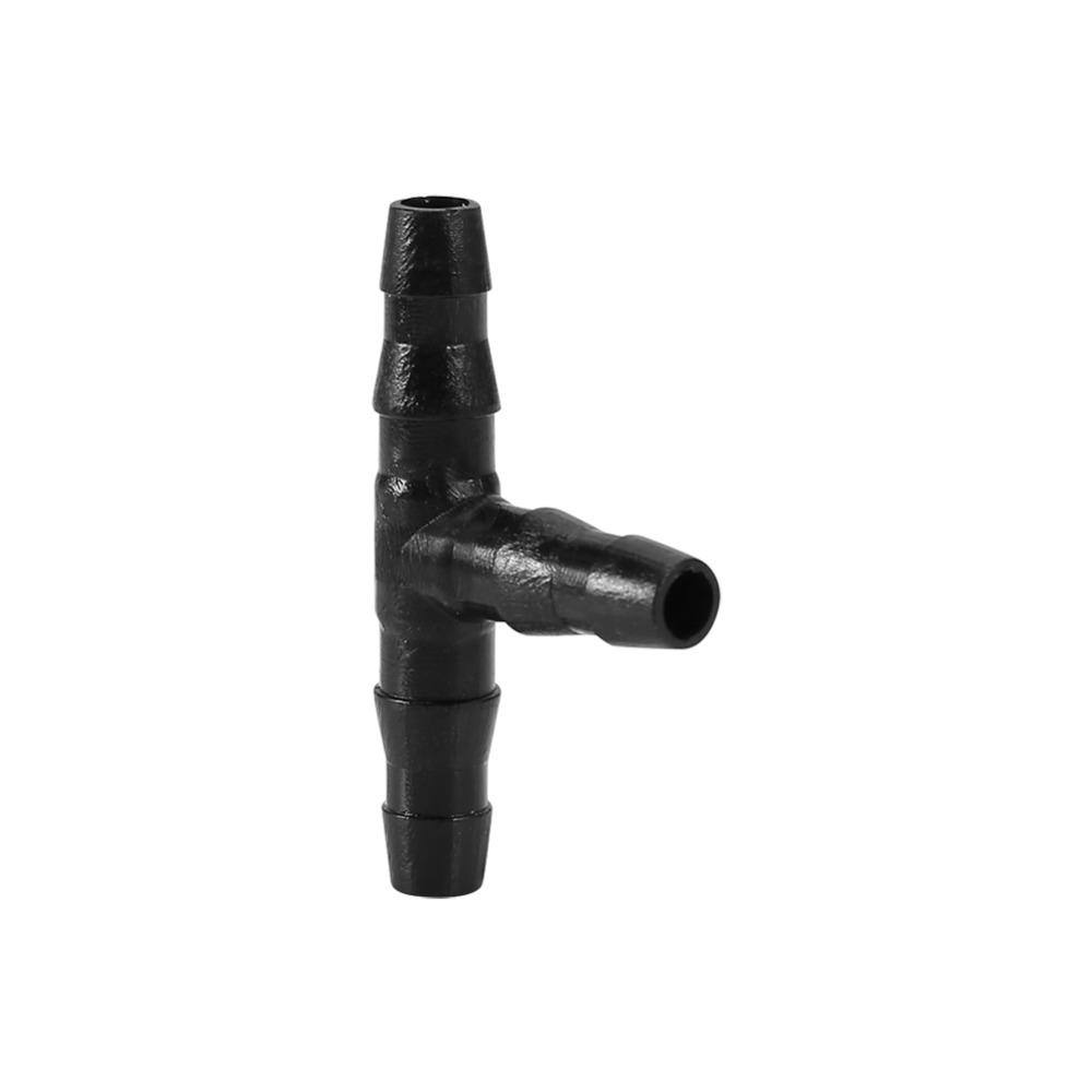 100PCS 4/7 Mm Tee Connector Leak-Proof Black Drip Irrigation Connector Easy To Install Plastic Hose Connector Garden Irrigation