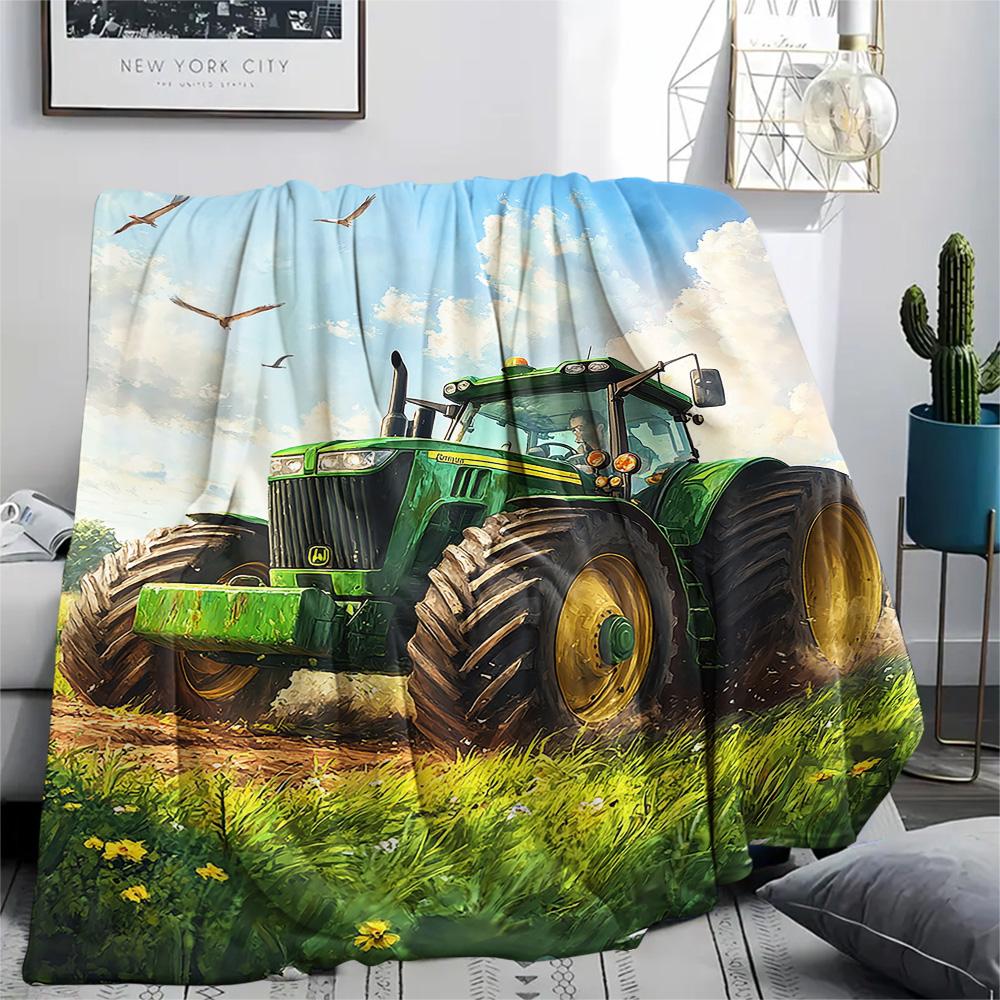 Truck Print Flannel Blanket, High quality Comfortable for All Seasons, Home Decor, Warmth and Comfort, Perfect for Christmas Gifts