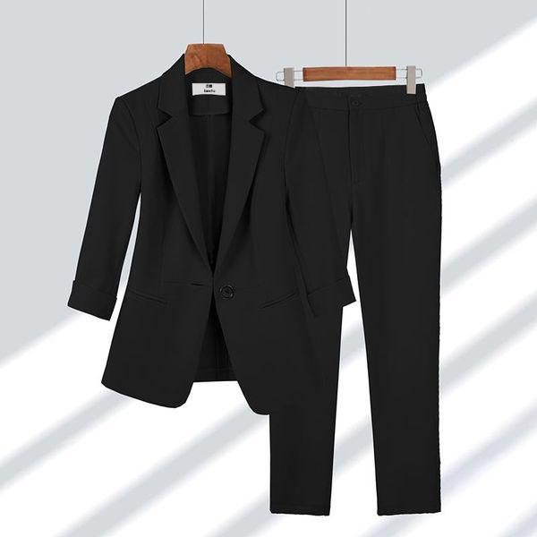 Elegantes Damen Plus Size Slim-Fit Blazer- & Hosenanzug-Set - Frühling/Sommer 2026