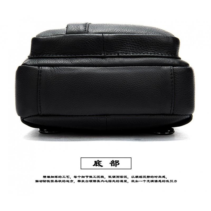 Real Cowhide Men's Bag Single Shoulder Crossbody Genuine Leather Chest Korean Casual Top Layer