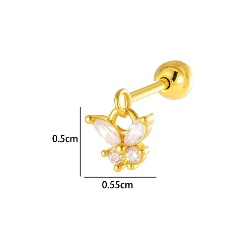 

Fashion Versatile Cross Butterfly Zircon Pendant Earring Stud Earrings 1pcs