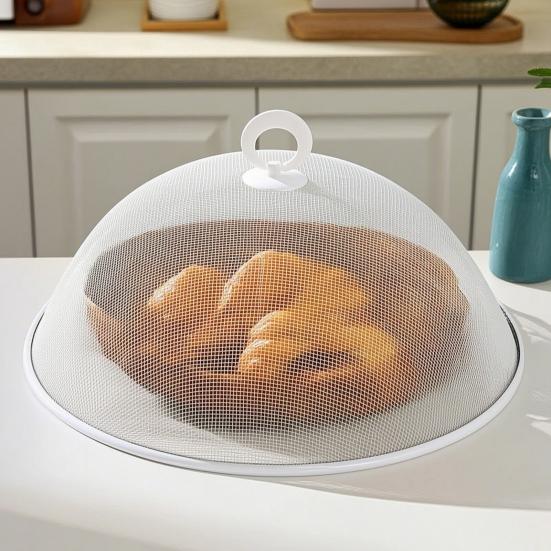 Essentielle Dinge für das Essen im Freien im Sommer Netz-Abdeckung für Lebensmittel mit Griff, Langlebiger Edelstahl-Schutz, Leichte Metall-Zelte für Picknicks, Geschirr für Zelte