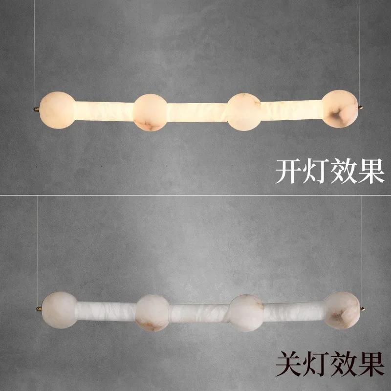 Light Luxury Marble Restaurant Chandelier Modern Minimalist Tea Room Long off-Line Lamp Designer Advanced Balcony Light