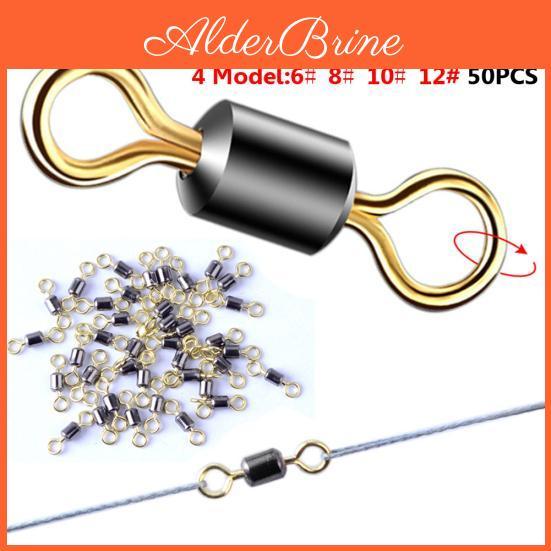 Accessory Sports Stainless 50pcs Muqzi Steel 8 Shape Fish Barrel Bearing Rolling Swivel Ring Connector