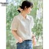 Women's Lyocell Puff Sleeve Lapel Shirt