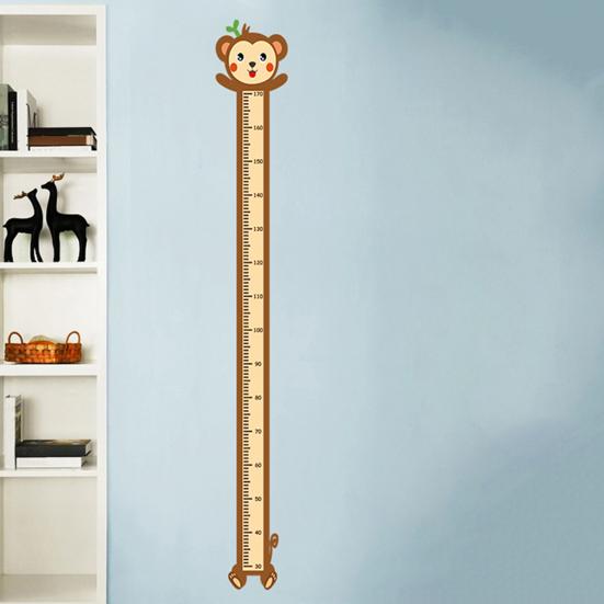 Animal Baby Growth Chart Decal Self-Adhesive Children Bedroom Play Room Nursery Boys Girls Height Measurement Ruler Wall Sticker