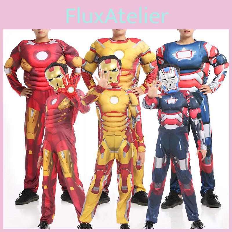 Tony Avengers Stark Adult Boy Superhero Costume Cosplay Outfit Jumpsuit
