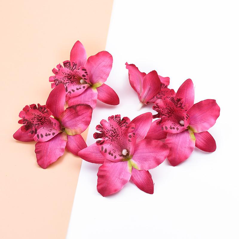 10 Pieces Artificial Flowers Cheap Silk Butterfly Orchid Home Decoration Accessories Brooch Diy Christmas Wreath Fake Plants