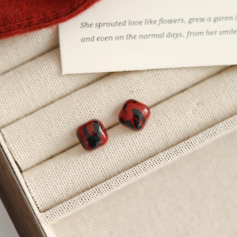 1Pair Heart Square Creativity Stud Earrings For Women Allergy Prevention Piercing Ear Hole Fashion Jewelry