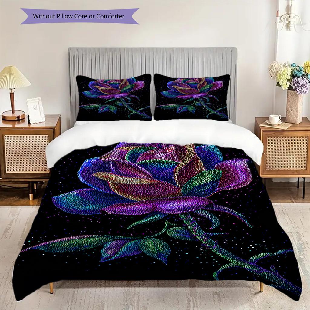 Set Copripiumino Trapuntato con Motivo Floreale Federa Decorazione per la Casa Regalo di Compleanno (1 * copripiumino + 2 * federa, senza nucleo)