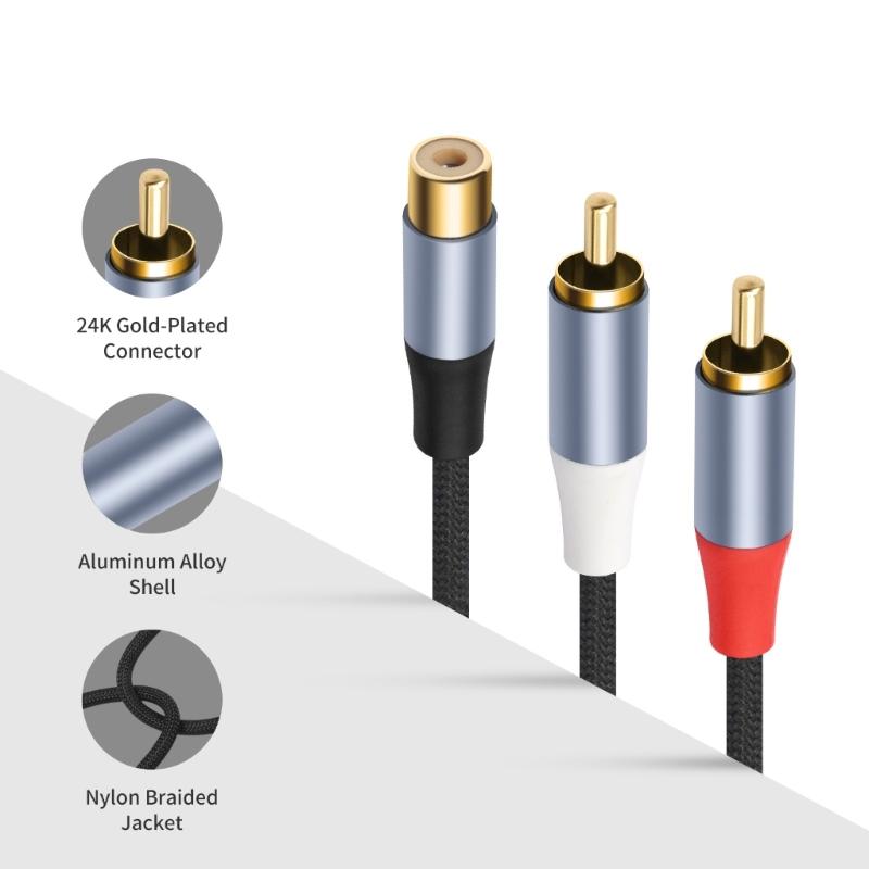 Y Adapters 1 RCAs (Female) To 2 RCAs (Male) Stereo Sound Y Adapters Subwoofer Cable 1 Female To 2 Male Y Splitter Connectors