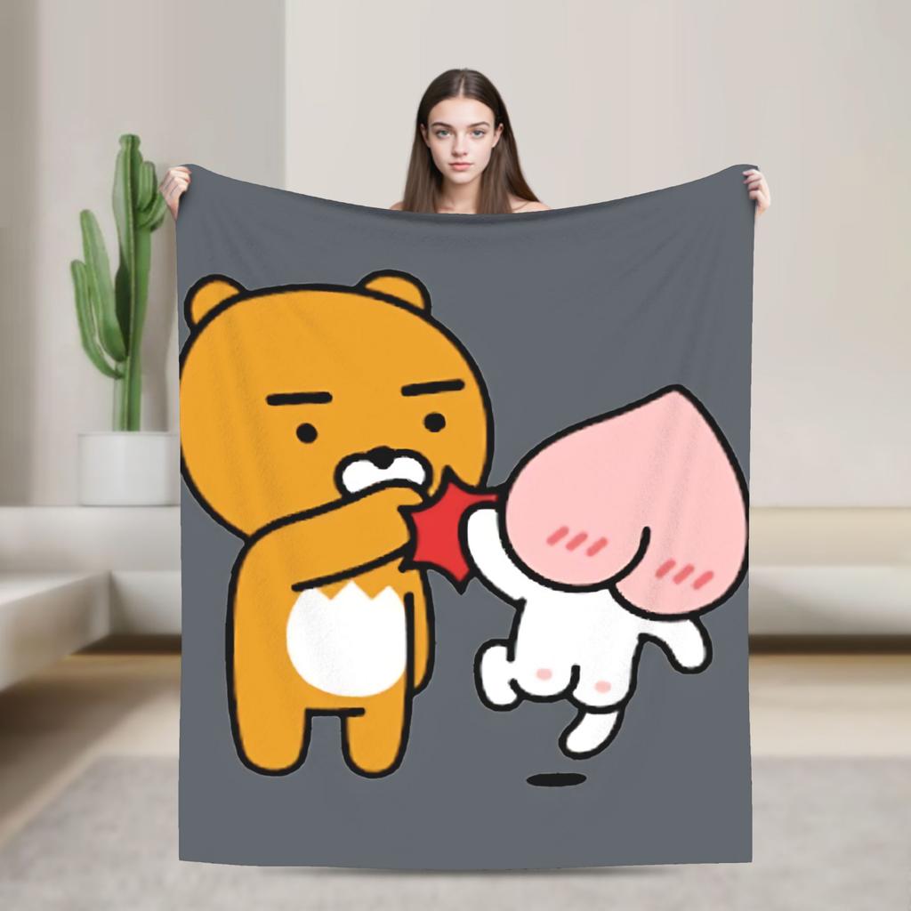 K-Kakaos F-Friends Ryan Blanket Super Soft Fashion Plush Bedding Throws For Outdoor Travel Office Flannel Bedspread Bed Cover