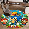 1 szt. Okrągły dywanik z motywem Sonic the Hedgehog Anime - Mata pod krzesło biurowe, Antypoślizgowy dywanik do dekoracji domu, Salonu, Sypialni, Pokoju gier