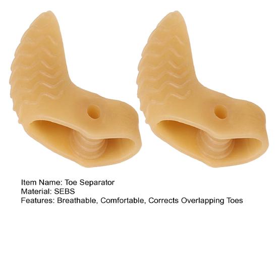 1 Pair Toe Separator for Overlapping Toes Soft SEBS Bunion Corrector Double Hole