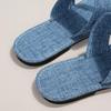 2023 Spring/Summer Plus Size Women's Open-Toe Denim Slippers – Chic & Comfortable Flat Sandals