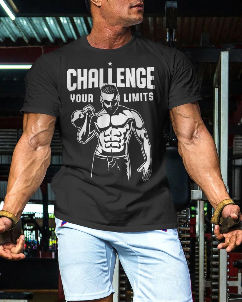 

Challenge Men Cotton TShirt Gym Workout Athletic Fit Casual Style Black - Men s Summer Cotton Graphic Tee 5XL різнокольоровий