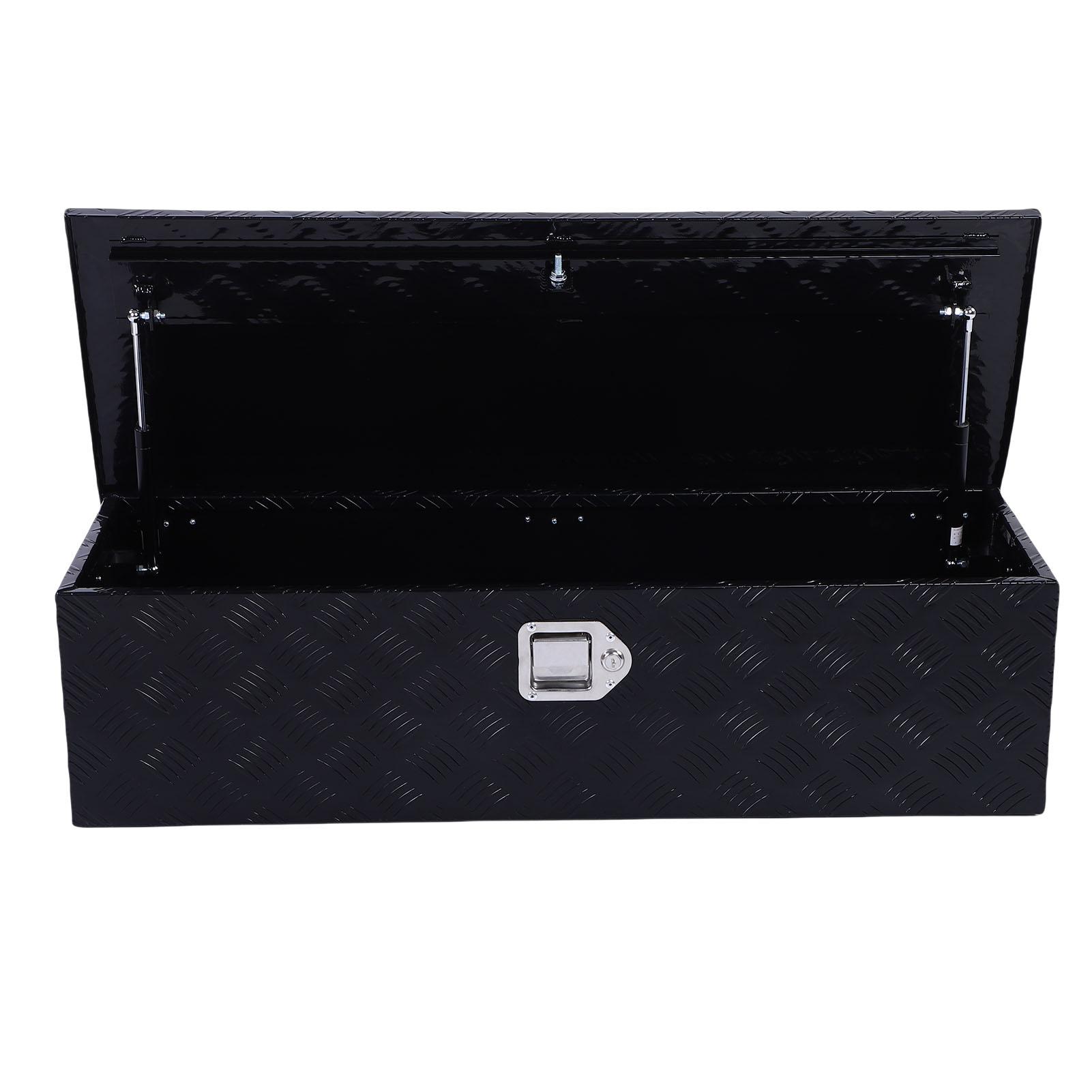 39 Inch Truck Bed Tool Box, Heavy Duty Aluminum Trailer Storage Tool Box with Side Handle Lock, 2 Keys for Pickup Truck, RV, Trailer,