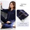 Ladies' 100% Cotton Long Sleeve Pajama Set Spring/autumn Thin Style Winter Warm Homewear Suit