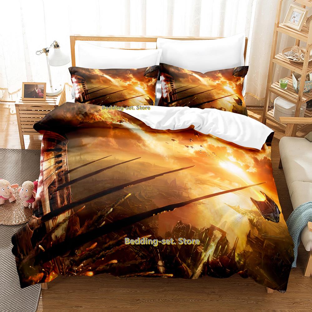 Comforter Cool Sci Fi Battle Bedding Set Single Twin Full Queen King Size Bed Set Adult Kid Bedroom Three-Piece Suits Aircraft Tank C