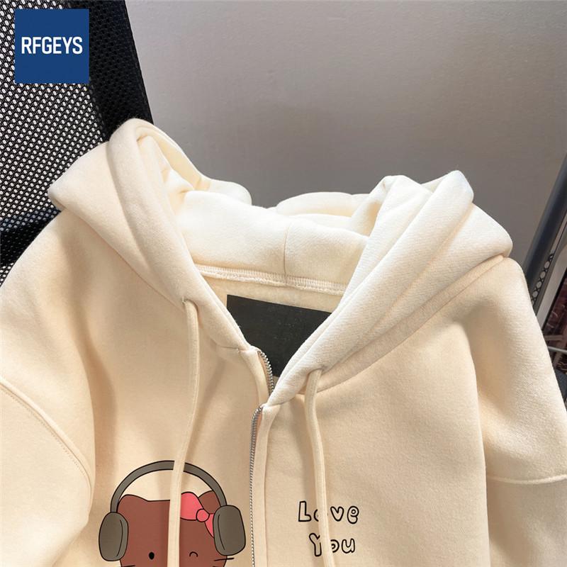 Girls' 2025 Fleece-Lined Hooded Cardigan - Fashionable Autumn & Winter Coat