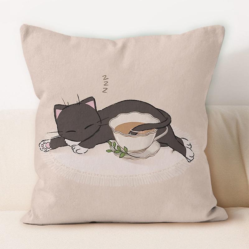 "Entzückende Kissenbezüge mit Cartoon-Katzen-Serie"