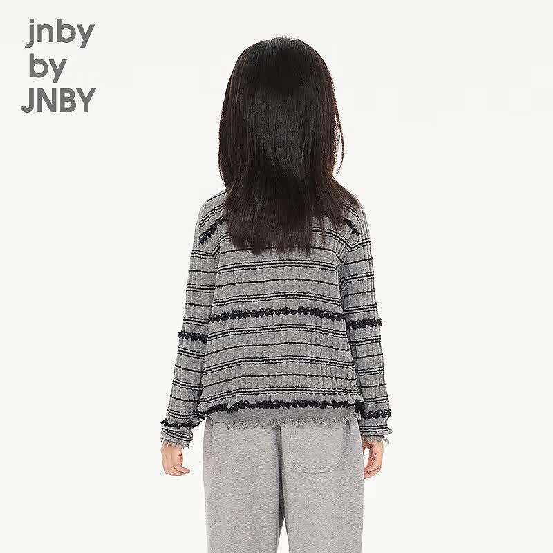 JNBY Girls' Striped Knit Cardigan