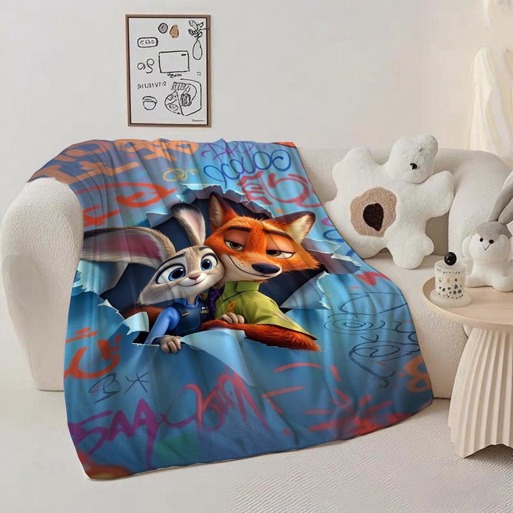 Furry Kawaii J-Judy&N-Nick Halloween Blanket for Bed Blankets New Year Camping Home and Decoration Bedspread the Anime Sofas Nap
