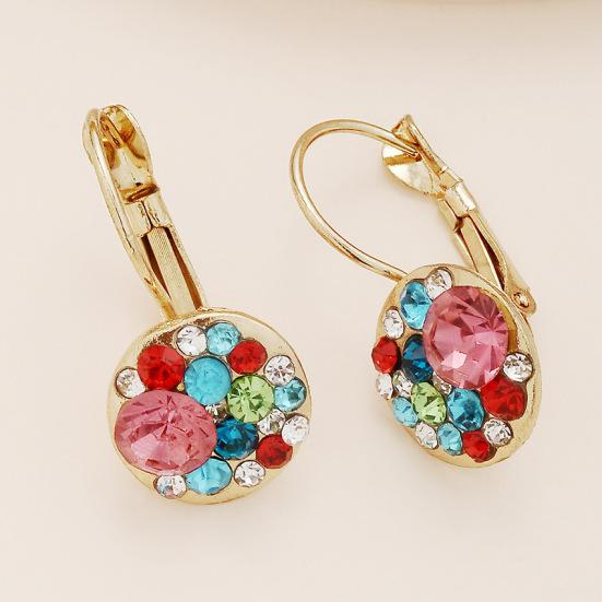 

Серьги из хрустального сплава женские круглые цветные серьги с бриллиантами и пуговицами