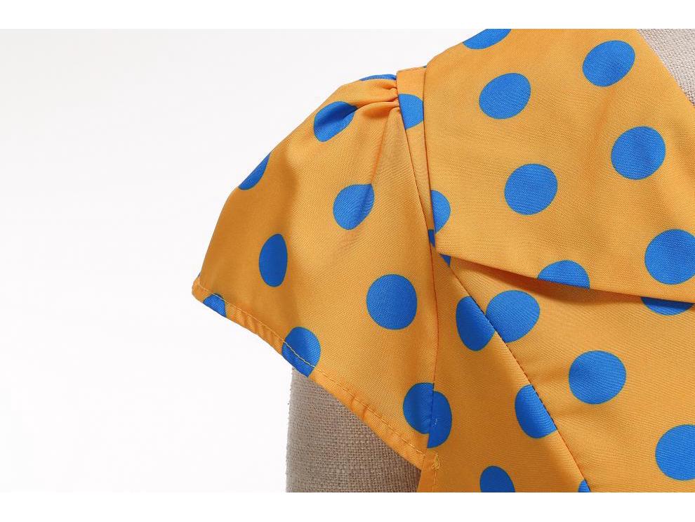 2026 Vintage Polka Dot Big Lapel French Retro Hepburn Dress