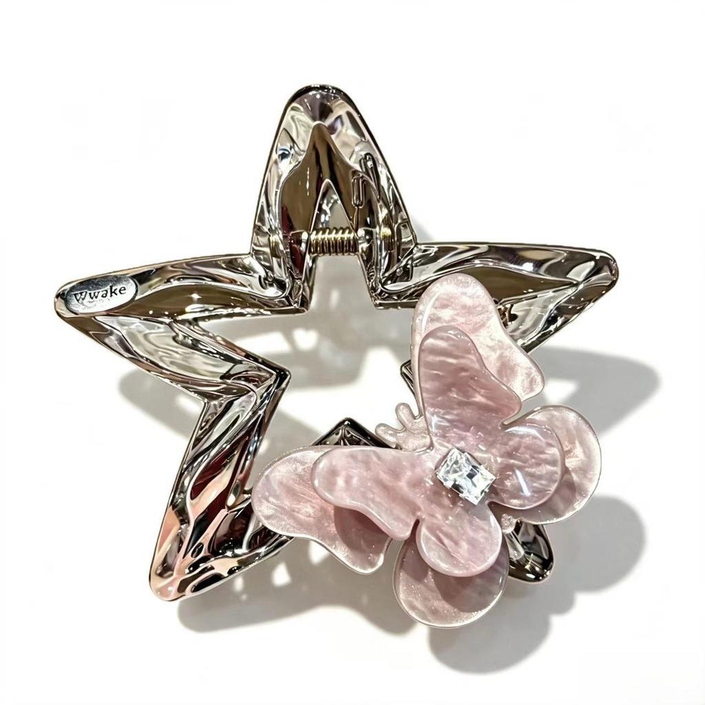 Korean Style Star Butterfly Hair Clip: Elegant 2026 Hairpin for Women's Bun - Simple & Stylish Shark Clip Accessory