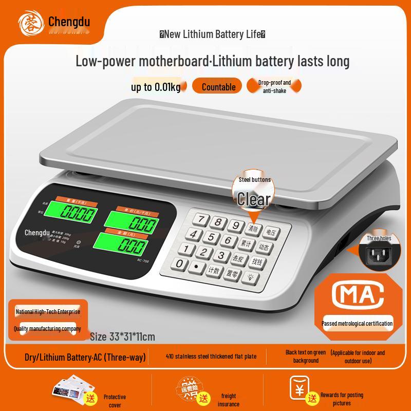 Commercial 30kg Kitchen Scale: Electronic Household Food Weighing Scale