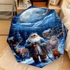 Majestic Winter Snow Automatic Umbrella Suitable Travel Portable Umbrella Outdoor Sun Shading Umbrella Gift Daily Essentials