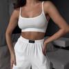 Women's Wide-Leg Suspender Two-Piece Set